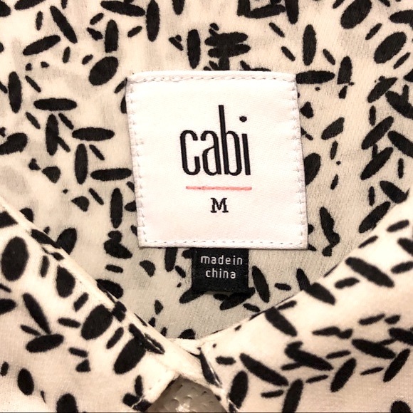 Cabi Black and White Long Sleeve Stitch Print Top - Picture 7 of 10